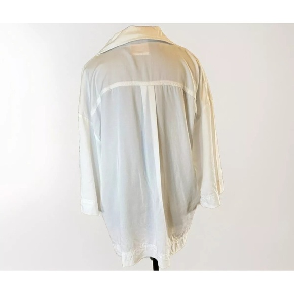 The Lullaby Club Shirt White M Lounge Top Cool Lyocell Button Front Comfort Pjs - Picture 3 of 8